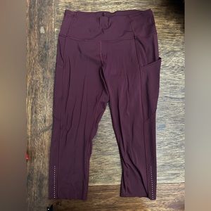 Lululemon Women Fast Free Crop HR 19” LW6AS5S ( Color; Burgundy, Size:10)